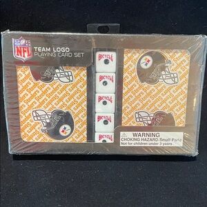 NFL Steelers Team Logo Playing Card & Dice Set